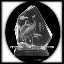 K9 Handmade Crystal Intaglio with Crane